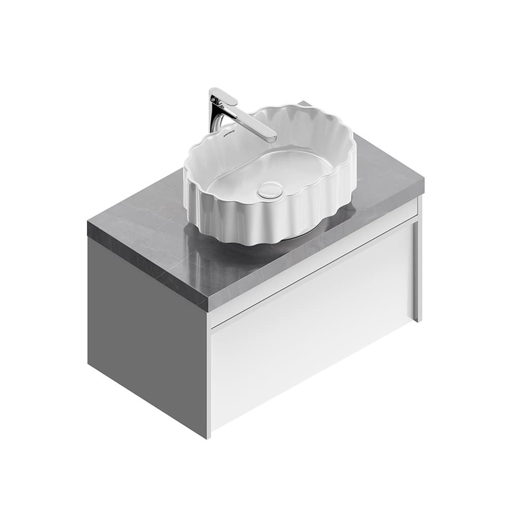 CC.wb.50/WHT Раковина ARTBASIN Conchiglia/АртБейзин Конкилья накладная 50, белая глянцевая - фото 111420