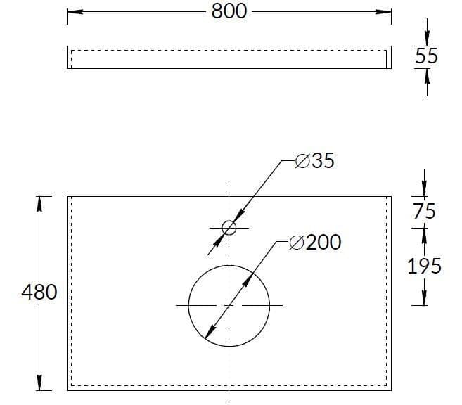 CN80.DD507020R Столешница из керамогранита Про Чементо 80x48, коричневая матовая - фото 115938