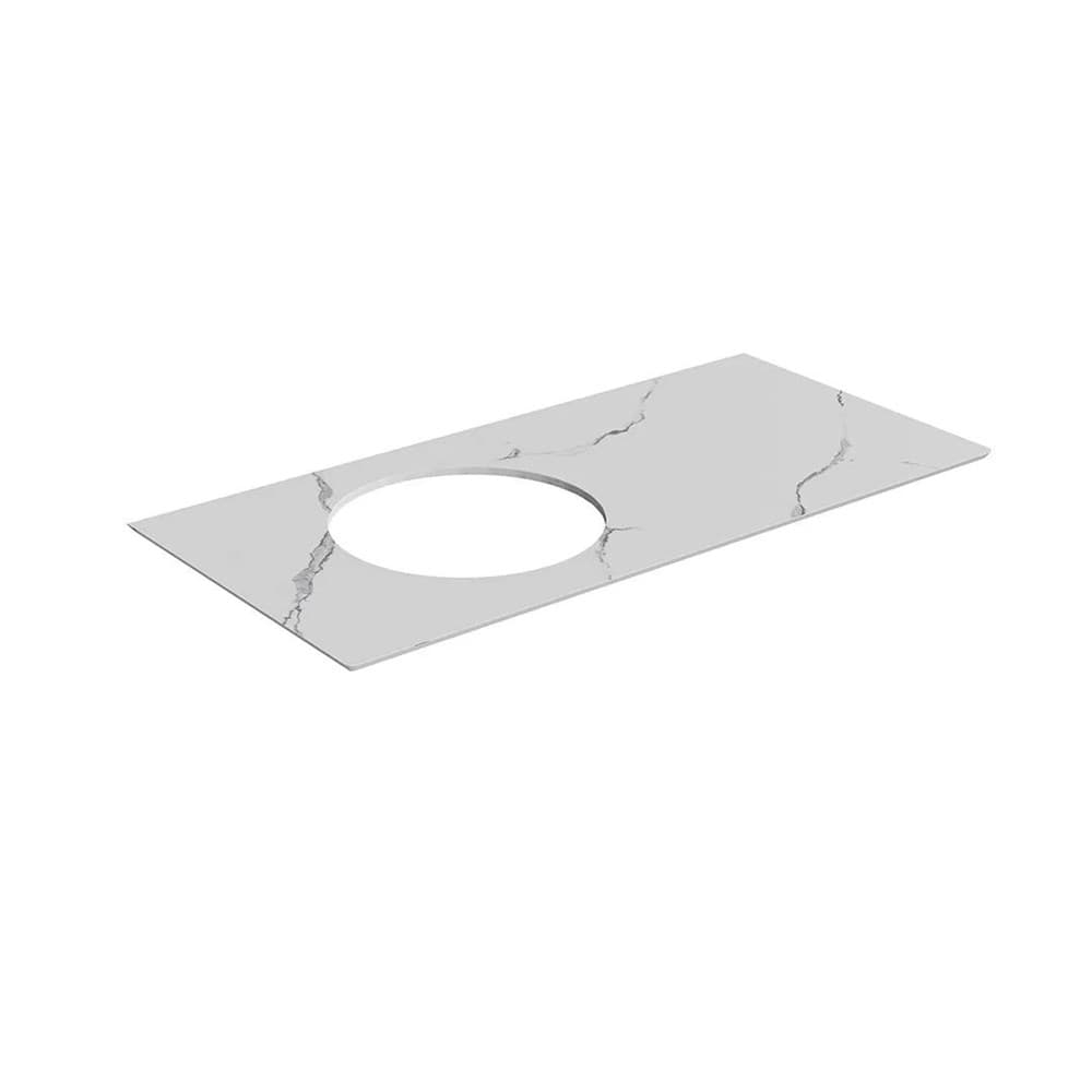 CO3.SG50008220R/100 Столешница из керамогранита Iconico/Иконико Монте Тиберио 100 см, белая матовая, без отверстия под смеситель - фото 127695