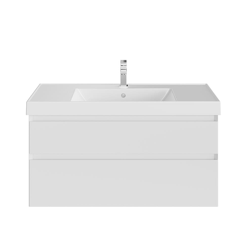 CUB.100.2/WHT.M Тумба Cubo/Кубо подвесная с ящиками 100, белая матовая - фото 117310