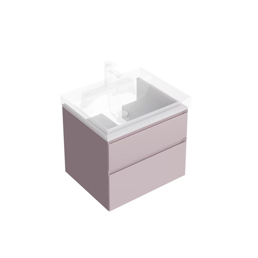 Тумба Cubo/Кубо подвесная с ящиками 60, мальва матовая