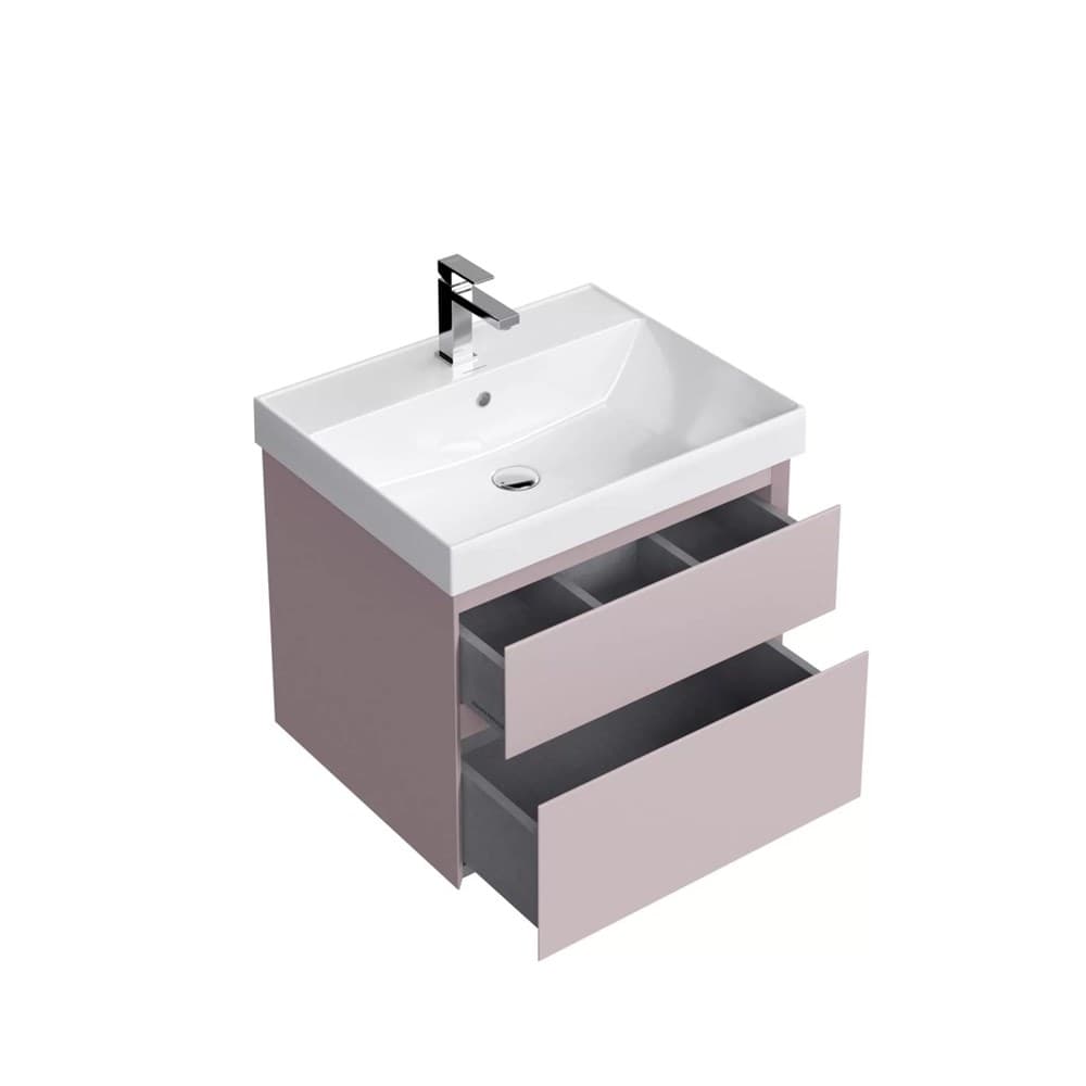 CUB.60.2/MAL Тумба Cubo/Кубо подвесная с ящиками 60, мальва матовая - фото 129627