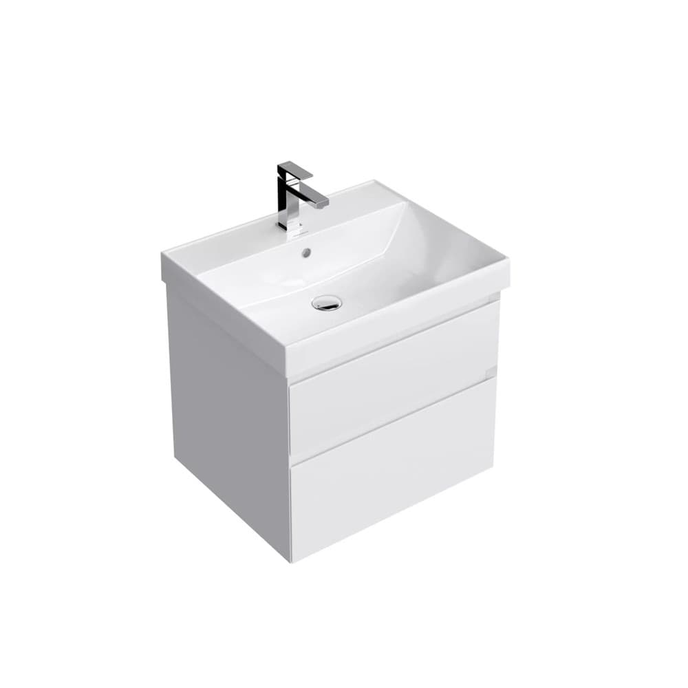 CUB.60.2/WHT.M Тумба Cubo/Кубо подвесная с ящиками 60, белая матовая - фото 129619