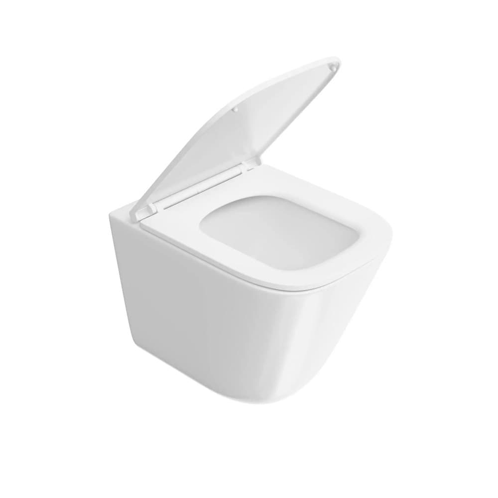 CU.T.wc.02 Унитаз Cubo Tornado/Кубо Торнадо подвесной, с системой смыва торнадо с крепежом и сиденьем, белый глянцевый - фото 130167