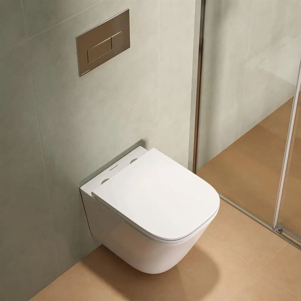 CU.T.wc.02 Унитаз Cubo Tornado/Кубо Торнадо подвесной, с системой смыва торнадо с крепежом и сиденьем, белый глянцевый - фото 130175