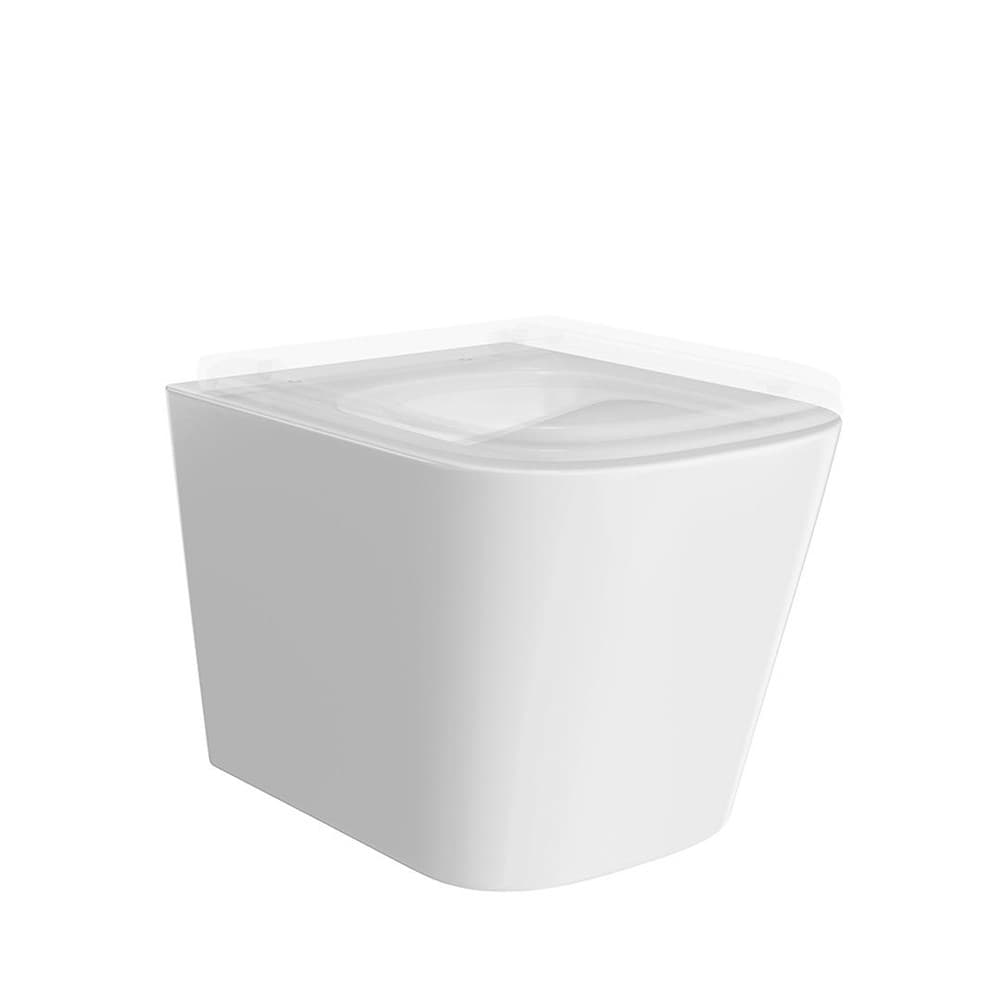 CU.wc.02 Унитаз Cubo/Кубо подвесной безободковый с крепежом и сиденьем, белый глянцевый - фото 123776