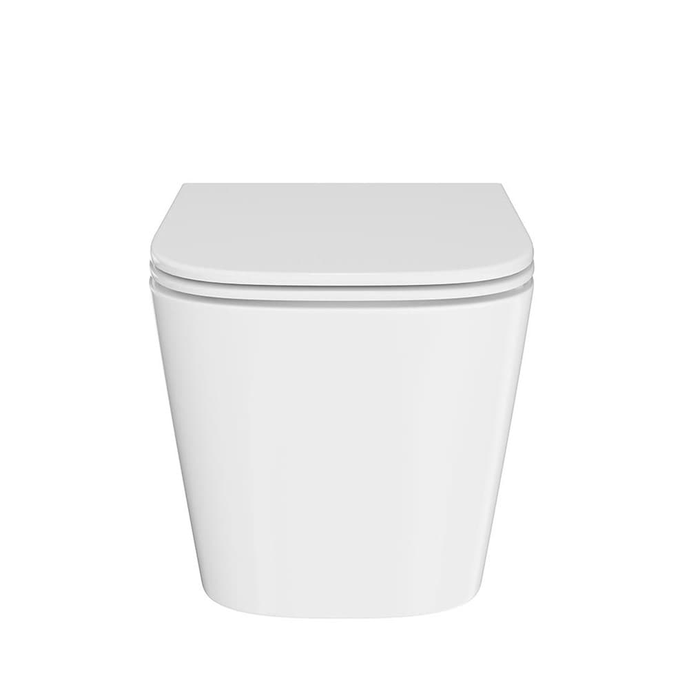 CU.wc.02 Унитаз Cubo/Кубо подвесной безободковый с крепежом и сиденьем, белый глянцевый - фото 123777