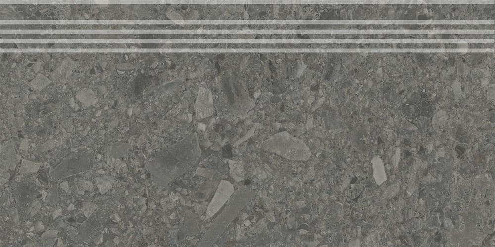Ступень Чеппо ди Гре антрацит матовый обрезной 30x60x0,9