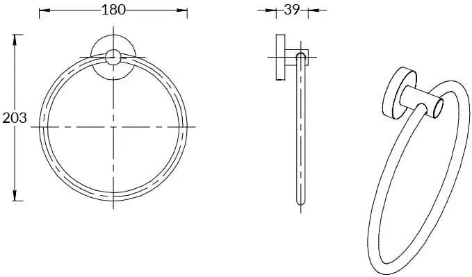 IS.04.KM.CR Полотенцедержатель кольцевой Isola/Изола настенный, хром - фото 132232
