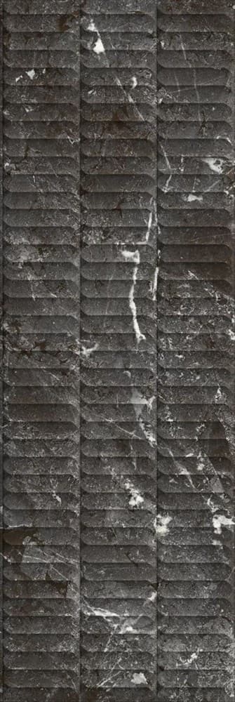 KM3090B0170R Тубкаль чёрный глянцевый структура обрезной 30x89,5x1,05 - фото 125867