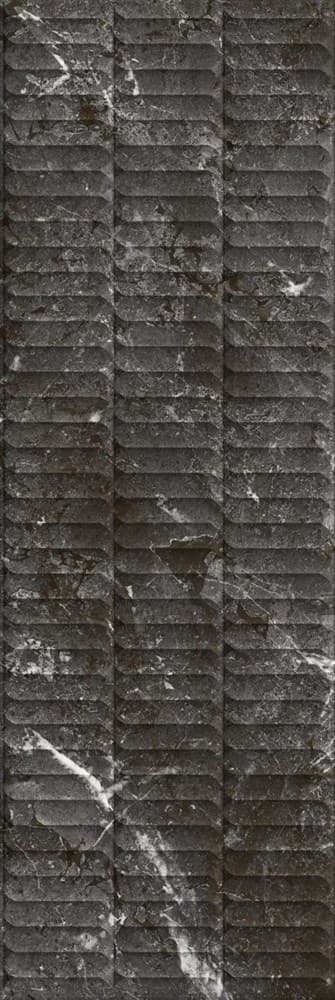 KM3090B0170R Тубкаль чёрный глянцевый структура обрезной 30x89,5x1,05 - фото 125868