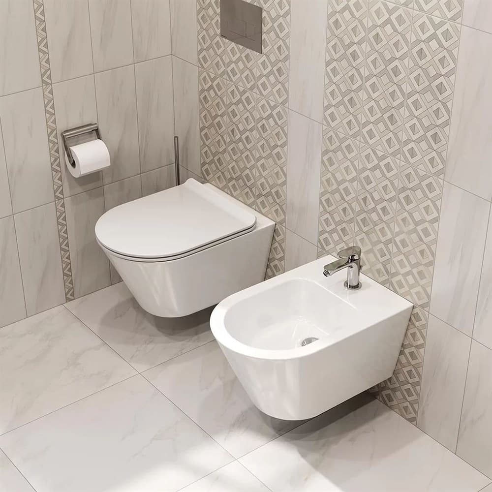 KMPMWc53GWh2 Унитаз Plaza Modern/Плаза Модерн подвесной безободковый, белый глянцевый - фото 131717