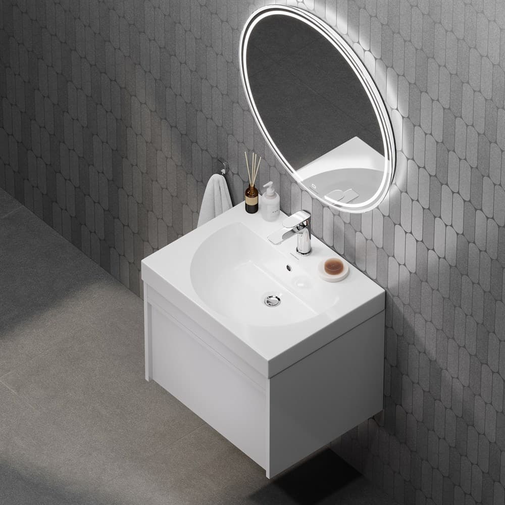 MIO.mi.70D/WHT Зеркало Mio/Мио круглое с диммером 70, белое - фото 116965