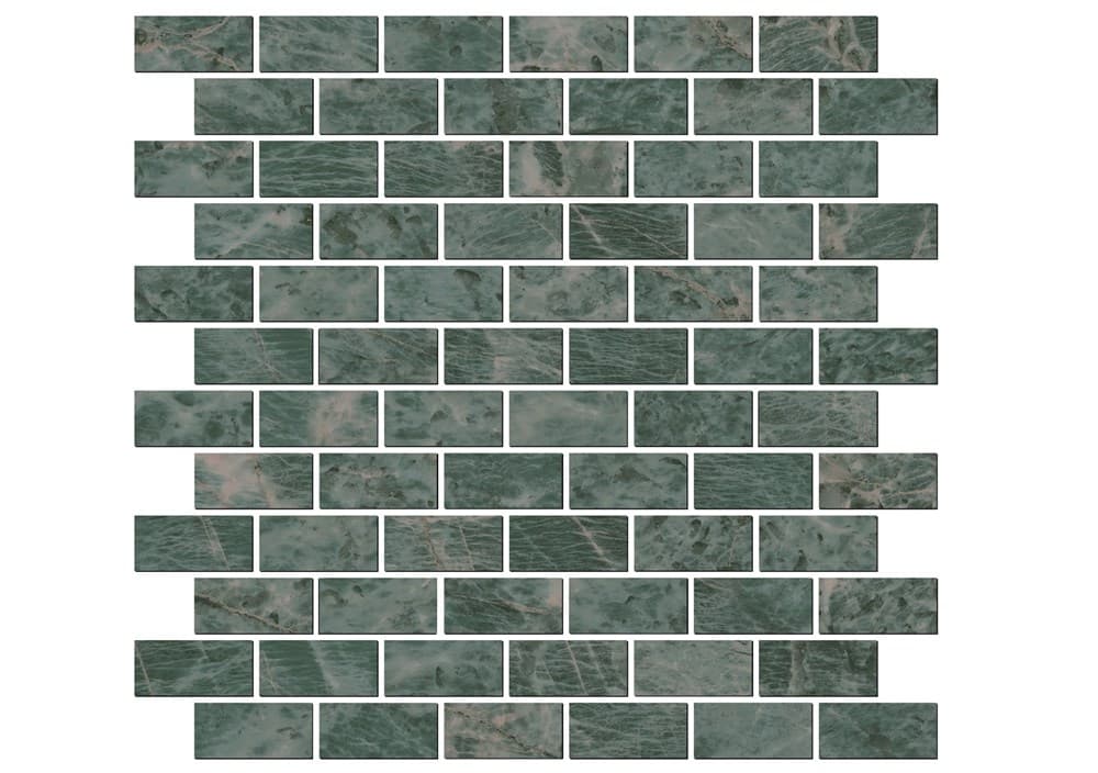 Декор Эвора зеленый мозаичный глянцевый 32x30x0,9