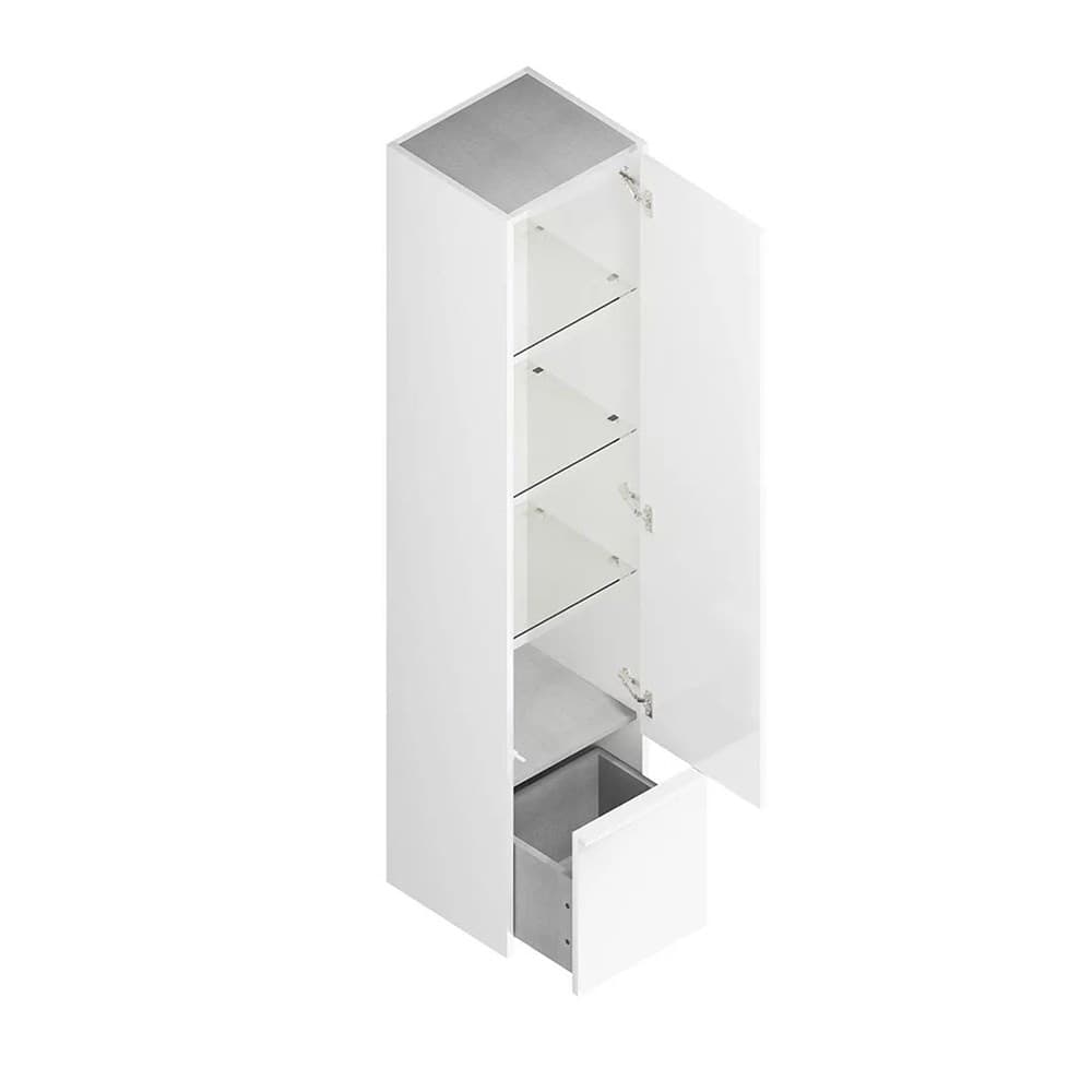 MOD.165/WHT Пенал Modula/Модула подвесной 165 с дверцей и ящиком, белый глянцевый - фото 127786