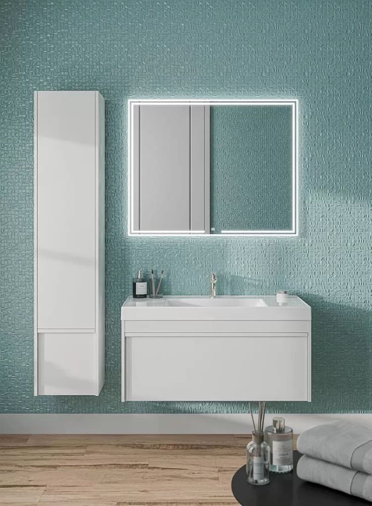 MOD.165/WHT Пенал Modula/Модула подвесной 165 с дверцей и ящиком, белый глянцевый - фото 127788