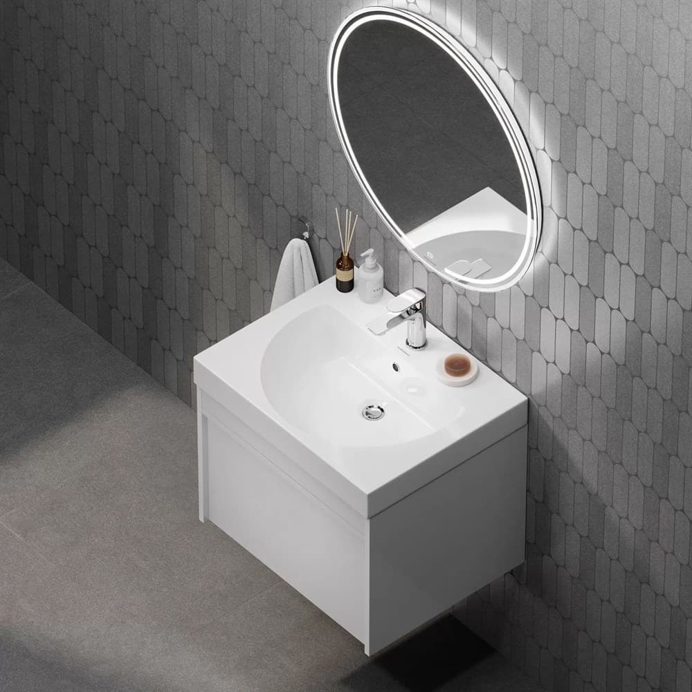 MOD.60.1+1/WHT Тумба Modula/Модула подвесная 60 с ящиком 1+1, белая глянцевая - фото 127715