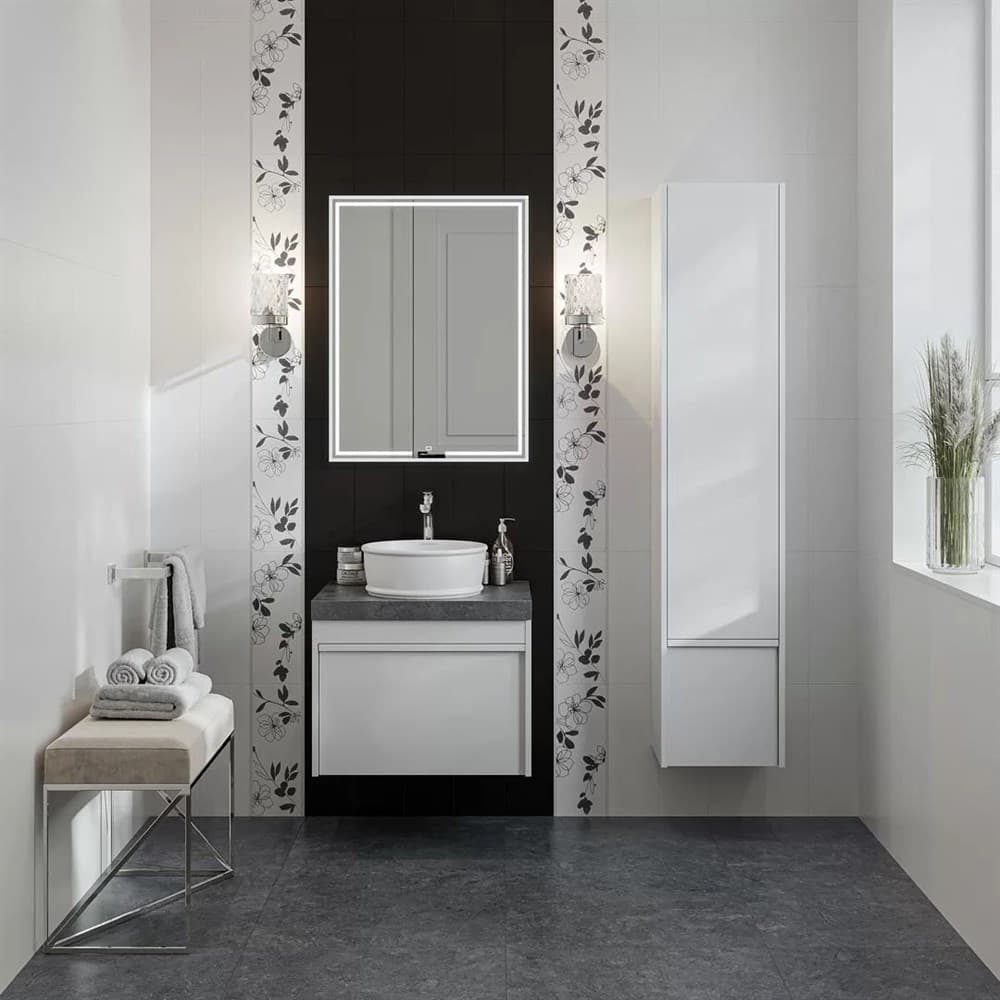 MOD.60.1+1/WHT Тумба Modula/Модула подвесная 60 с ящиком 1+1, белая глянцевая - фото 127718