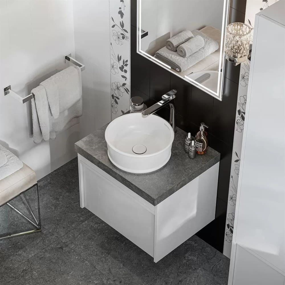 MOD.60.1+1/WHT Тумба Modula/Модула подвесная 60 с ящиком 1+1, белая глянцевая - фото 127719