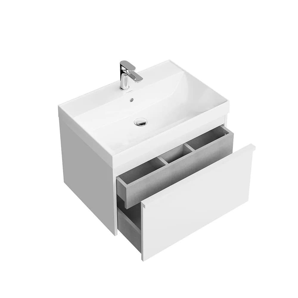 MOD.70.1+1/WHT Тумба Modula/Модула подвесная 70 с ящиком 1+1, белая глянцевая - фото 127733