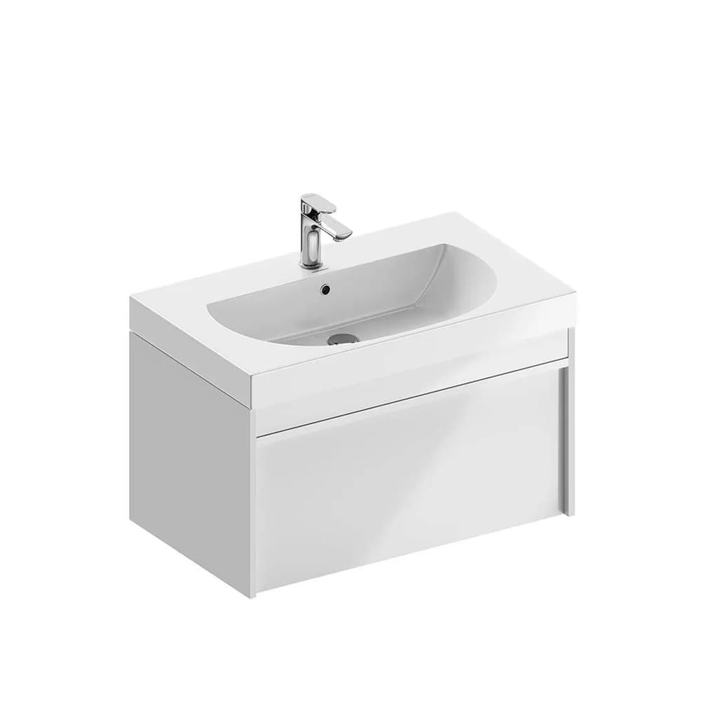 MOD.80.1+1/WHT Тумба Modula/Модула подвесная 80 с ящиком 1+1, белая глянцевая - фото 127746