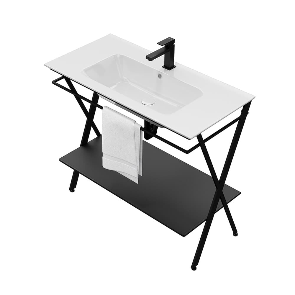 PIA.N.95/BLK Металлическая структура Piano Next/Пиано Некст напольная 95, черная матовая - фото 116855