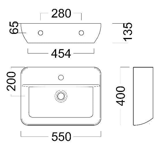 PLR.wb.55.02 Раковина Plaza/Плаза подвесная 55, белая глянцевая - фото 111228