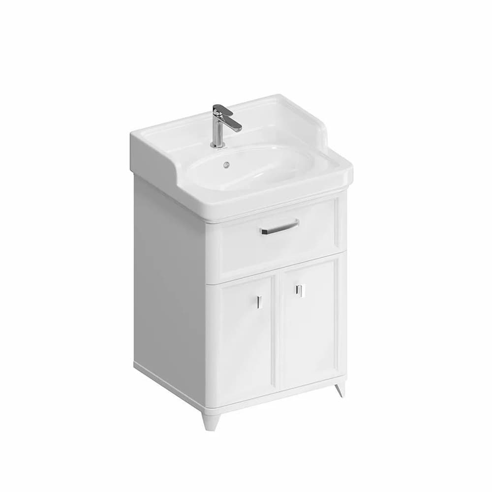 PO.M.60.1/WHT Тумба Pompei/Помпеи напольная с ящиком и дверцами 60, белая глянцевая - фото 129369