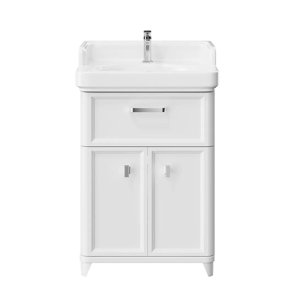 PO.M.60.1/WHT Тумба Pompei/Помпеи напольная с ящиком и дверцами 60, белая глянцевая - фото 129371