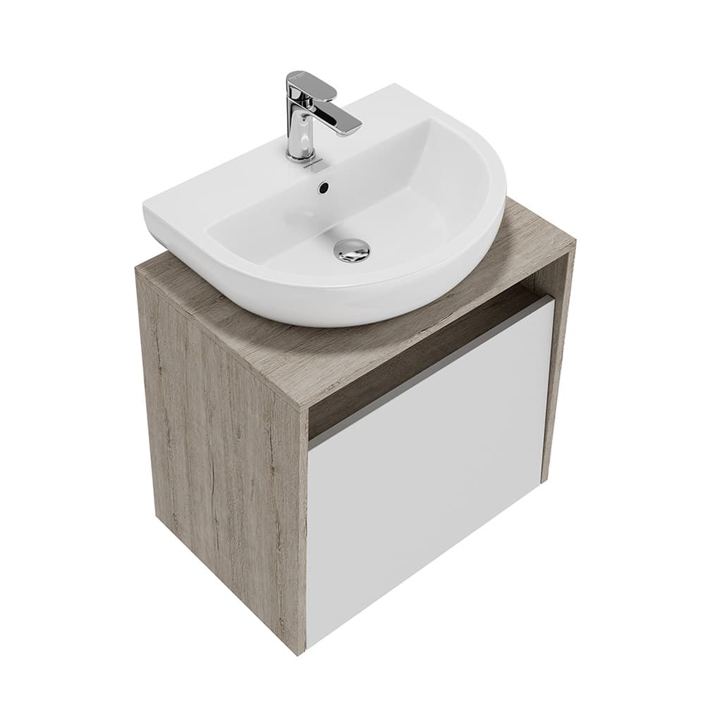 PRO.60.1/WHT Тумба Pro/Про подвесная 1 ящик 60, белая глянцевая - фото 116411
