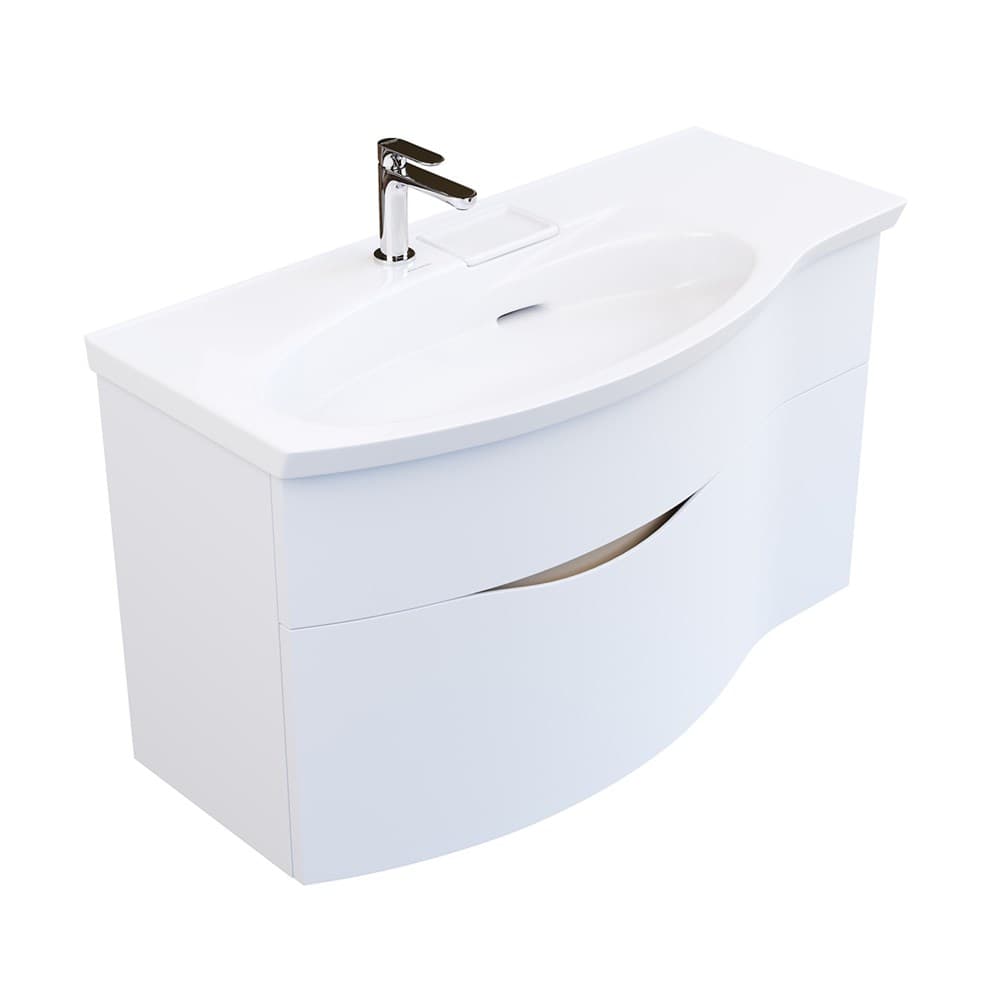 RV.100Lh/WHT.M Тумба Riva/Рива 100 см левая, белая матовая - фото 116375