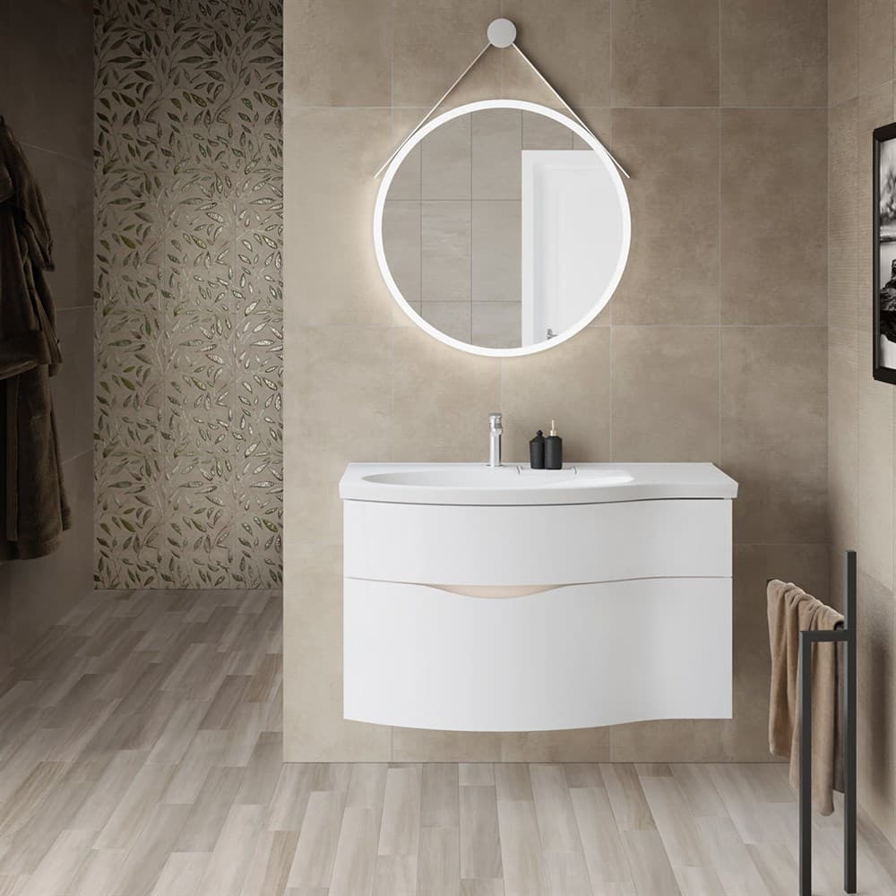 RV.100Lh/WHT.M Тумба Riva/Рива 100 см левая, белая матовая - фото 116381