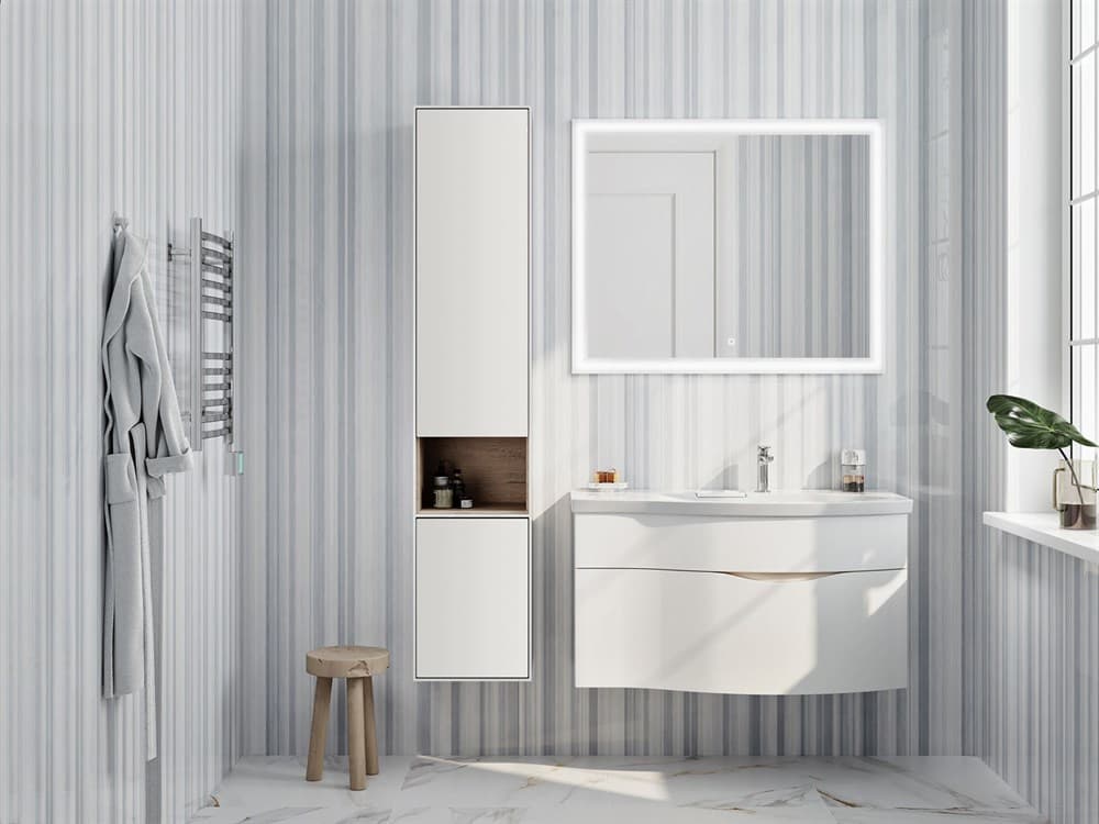 RV.100Rh/WHT.M Тумба Riva/Рива 100 см правая, белая матовая - фото 116393