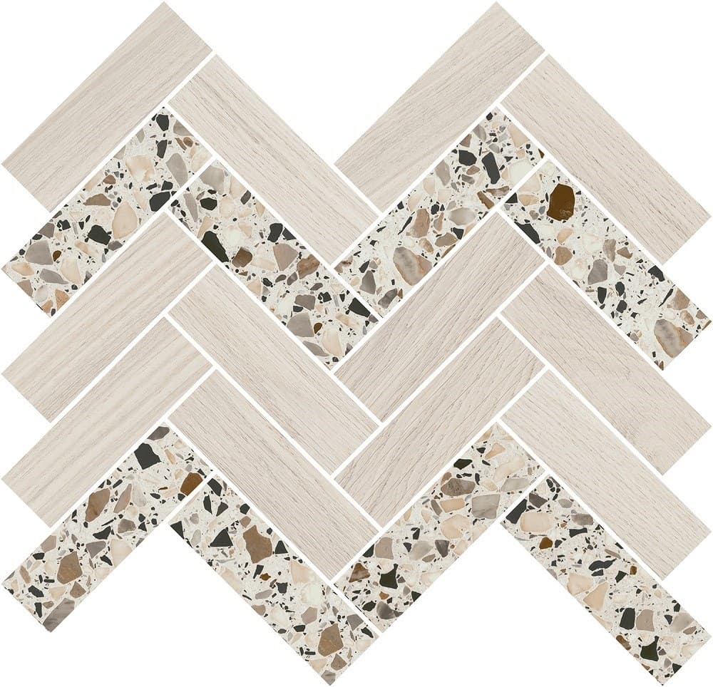 Декор Монтиони мозаичный миндальный 34x35,5x0,9