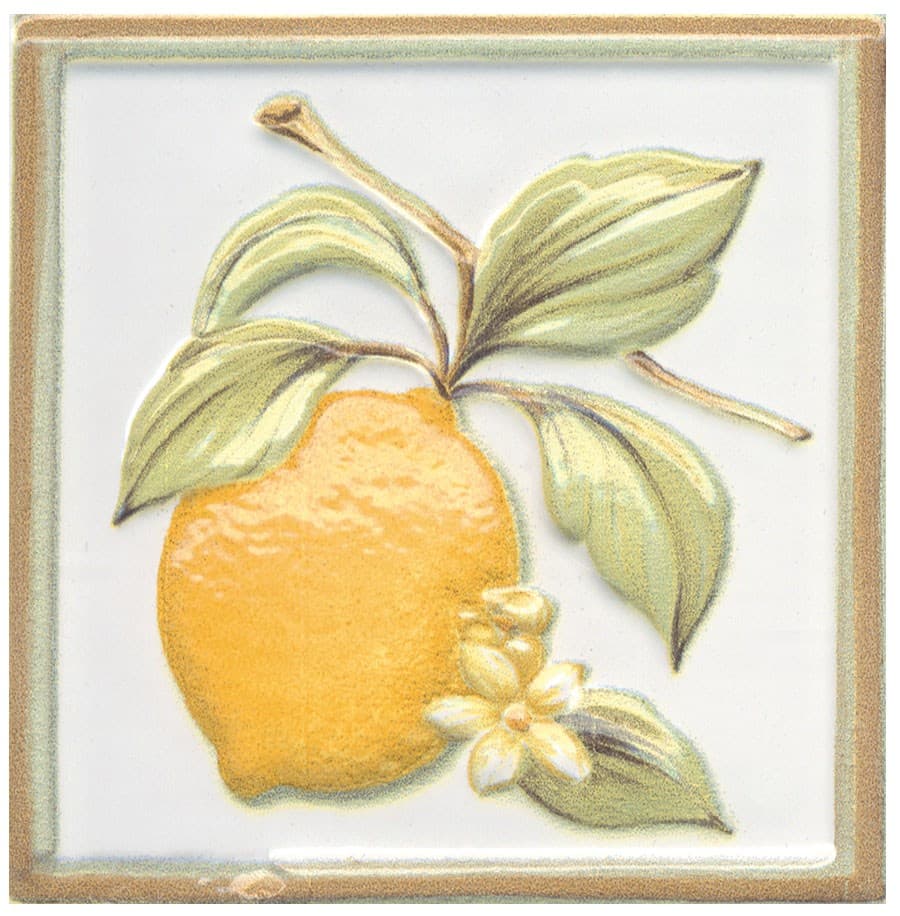 Декор Капри Лимончики глянцевый 9,8x9,8x1,1