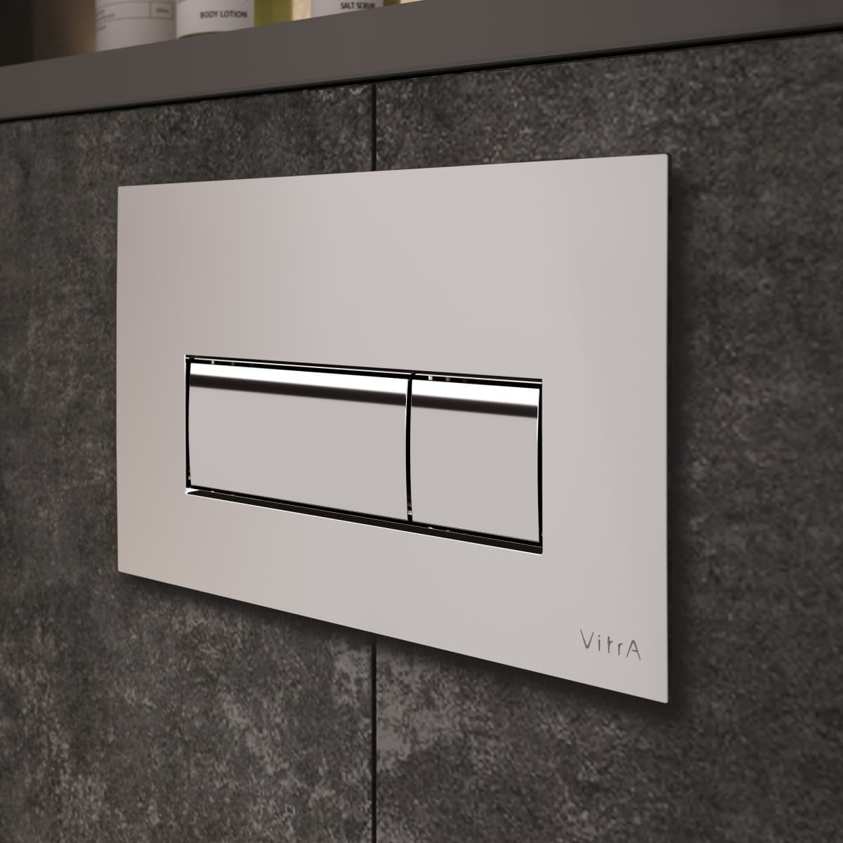 Кнопка смыва для инсталляции VitrA Root Square (Рут Скуэр) 740-2380 глянцевая хром двойный смыв