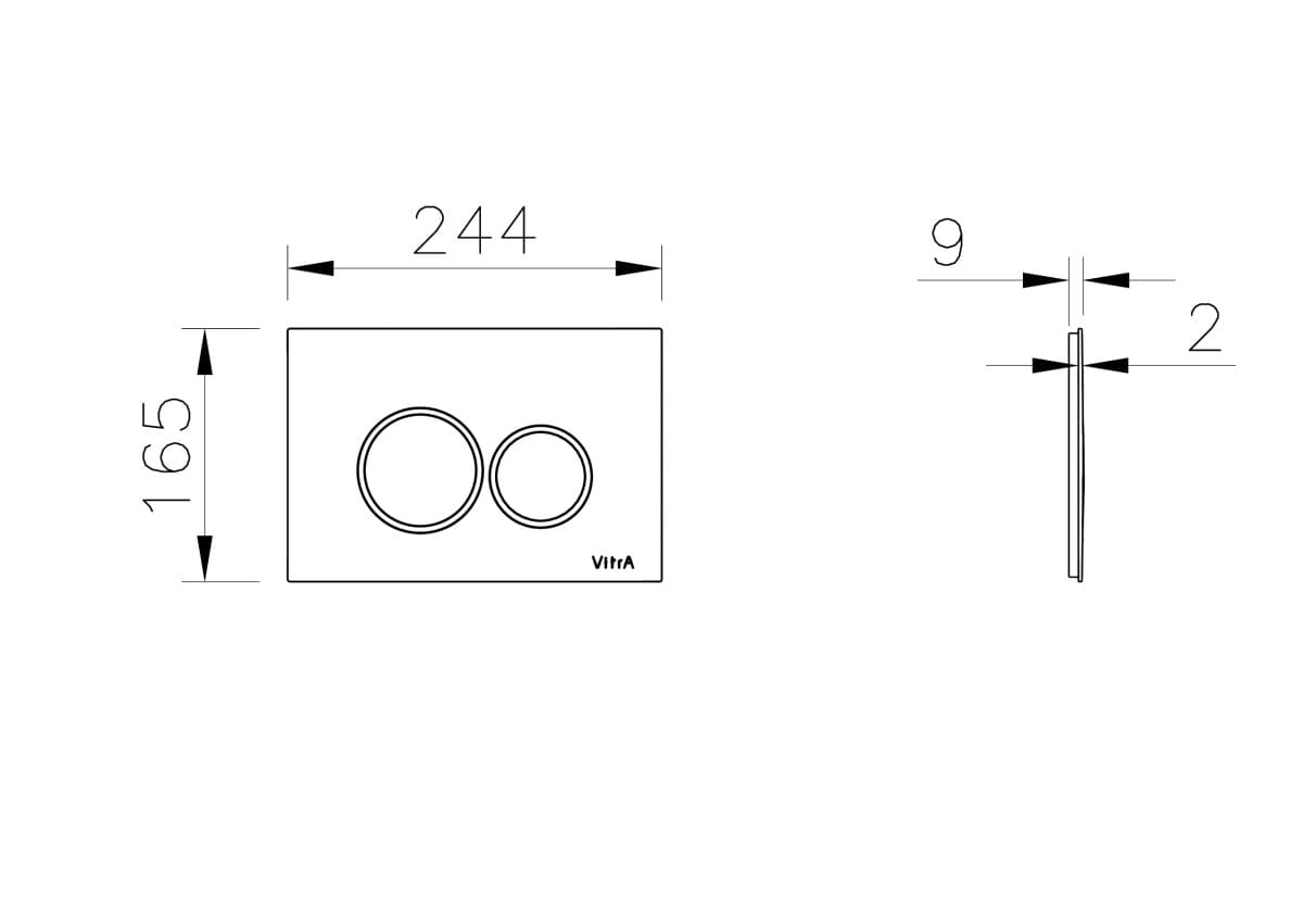 Кнопка смыва для инсталляции VitrA Origin (Ориджин) 740-2400 глянцевая белая двойный смыв