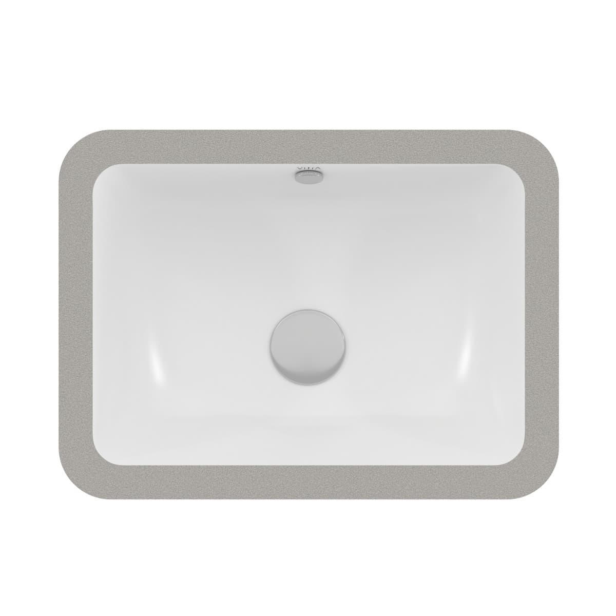 Встраиваемая снизу раковина VitrA S20 5474B003-0618 50 x 37 см прямоугольная белая антибактериальное покрытие Hygiene (Хайджн)