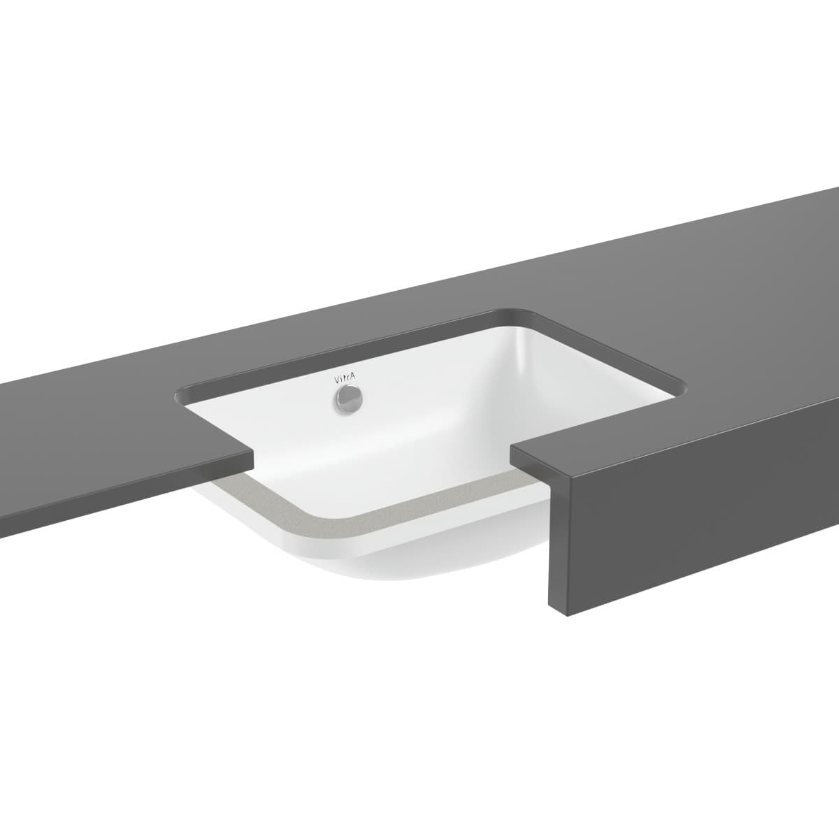 Встраиваемая снизу раковина VitrA S20 5474B003-0618 50 x 37 см прямоугольная белая антибактериальное покрытие Hygiene (Хайджн)