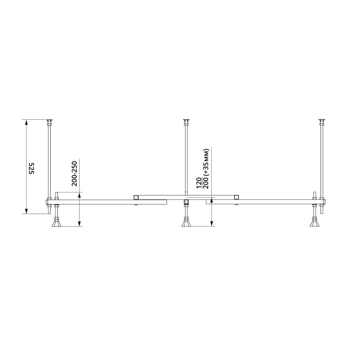 Каркас для ванны VitrA Universal (Универсал) 59999991002 170 x 75/180 x 80 универсальный