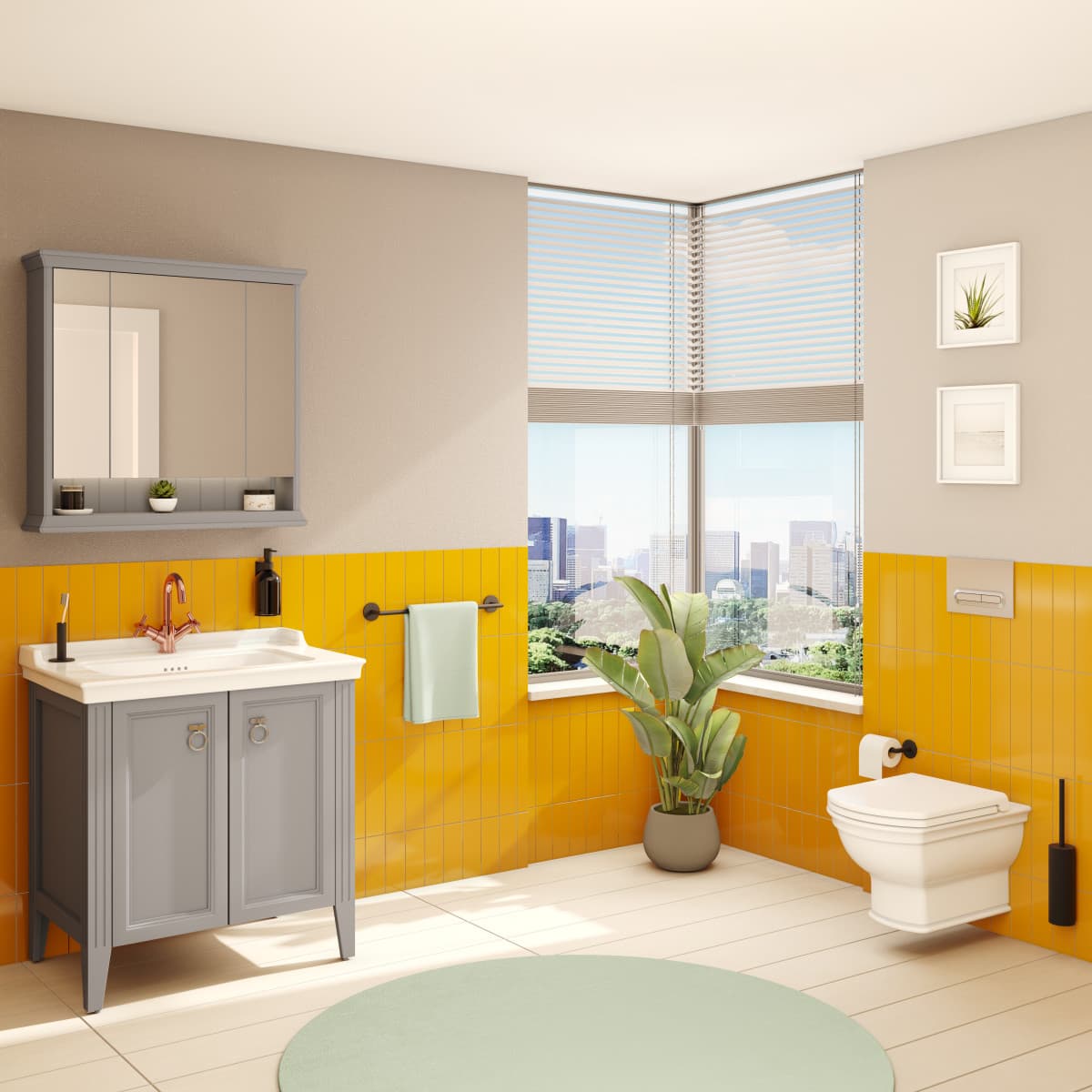 Зеркальный шкаф VitrA Valarte (Валарте) 62232 80 см матовый серый с подвесткой