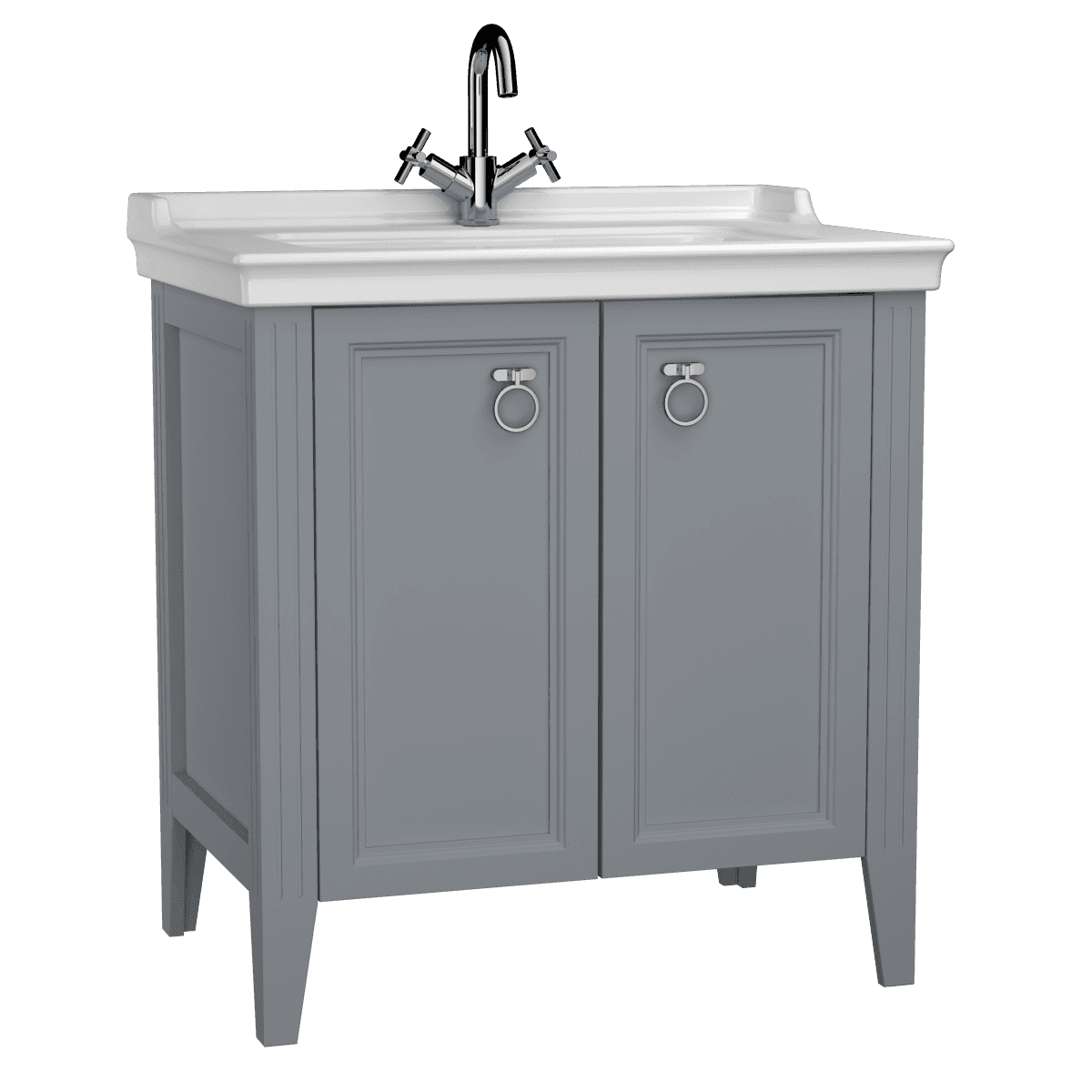 Зеркальный шкаф VitrA Valarte (Валарте) 62232 80 см матовый серый с подвесткой