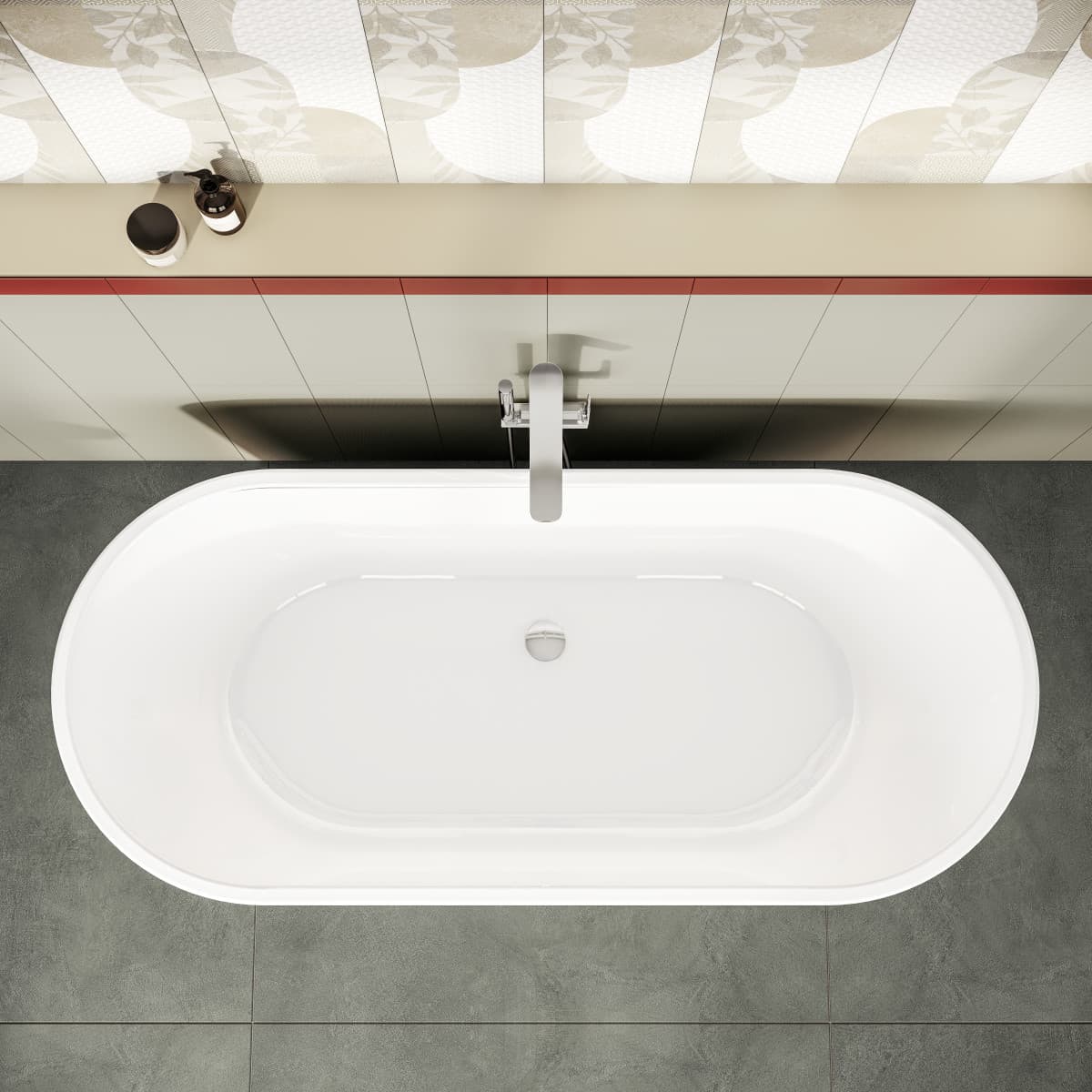 Ванна VitrA Geo (Гео) 65380006000 180 x 80,5 см отдельностоящая акриловая прямоугольная белая