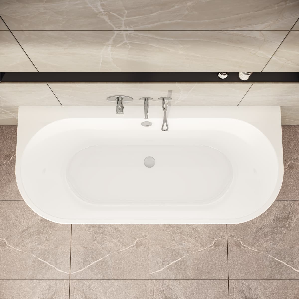 Ванна VitrA Geo (Гео) 65420006000 180 x 80,5 см отдельностоящая акриловая прямоугольная белая