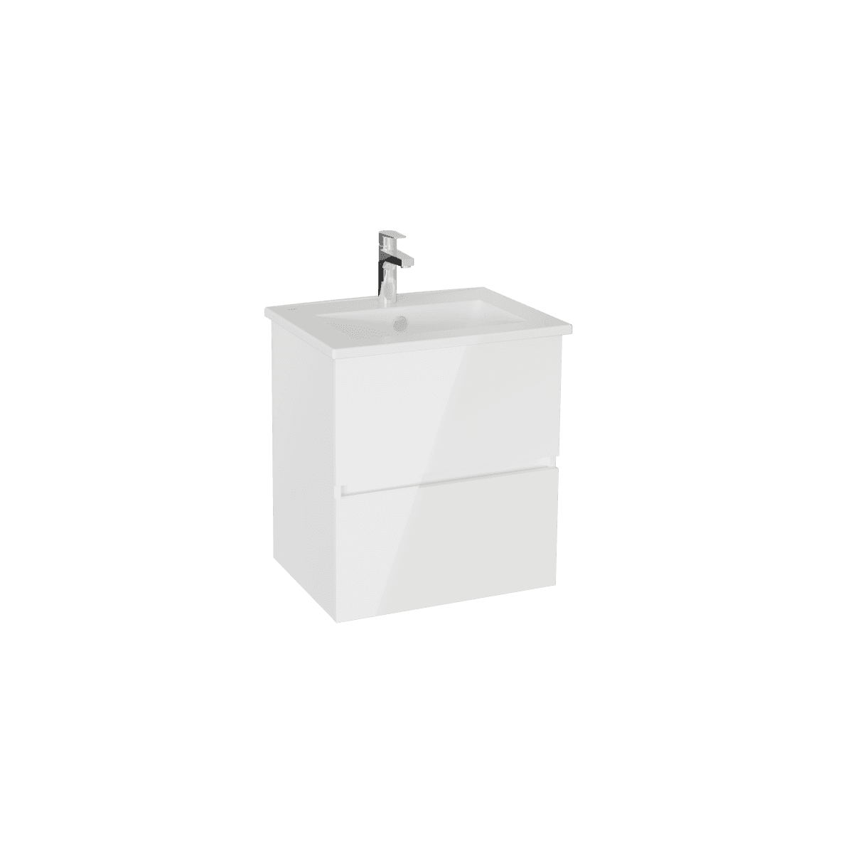 Тумба с раковиной для ванной VitrA Mia Plus Square (Мия Плюс Скуэр) 69730 60 см глянцевая белая ДСП