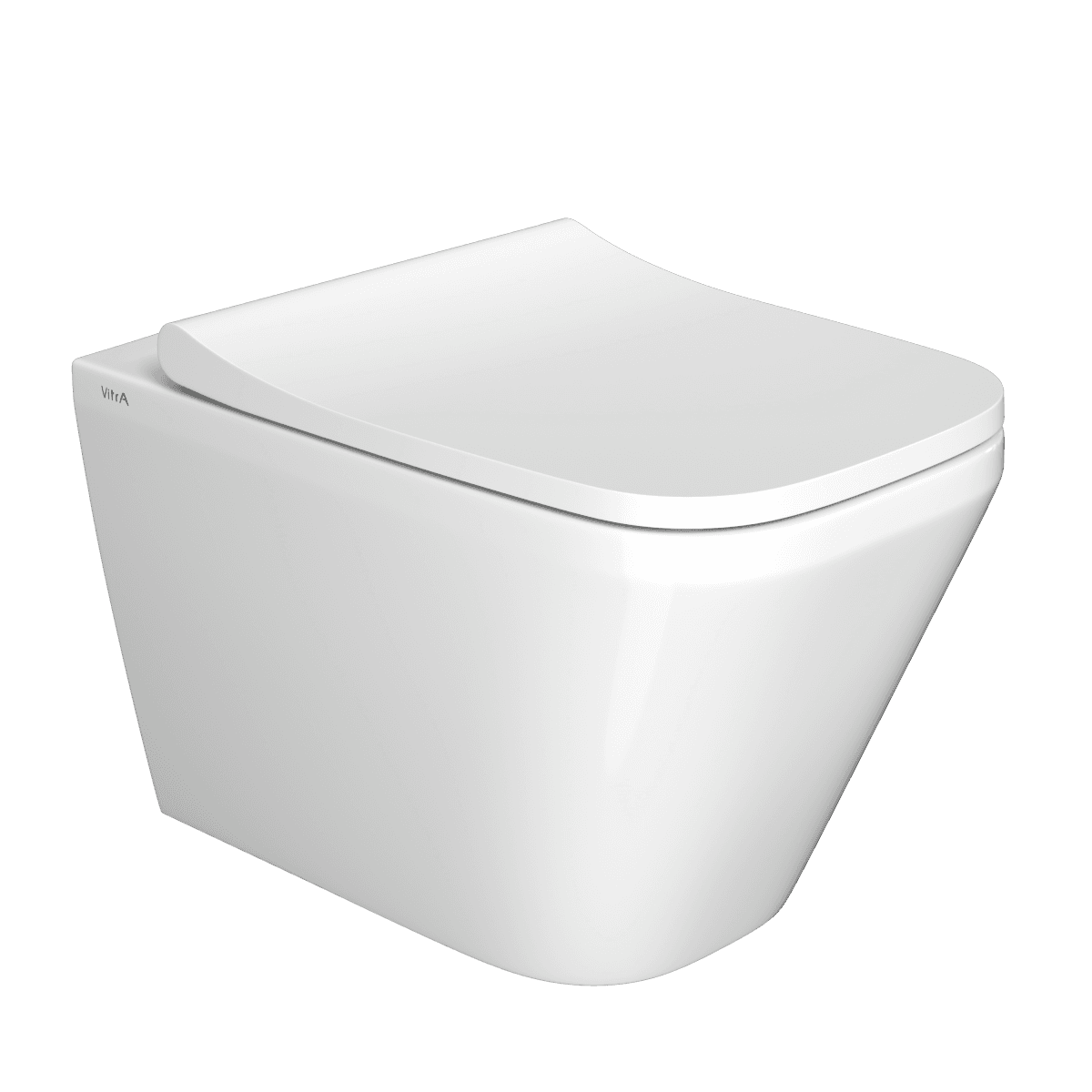 Подвесной унитаз VitrA Integra Square (Интегра Скуэр) 7082B003-0075 безободковый Rim-ex (Рим-экс) белый санитарный фарфор антибактериальное покрытие Hygiene (Хайджн)