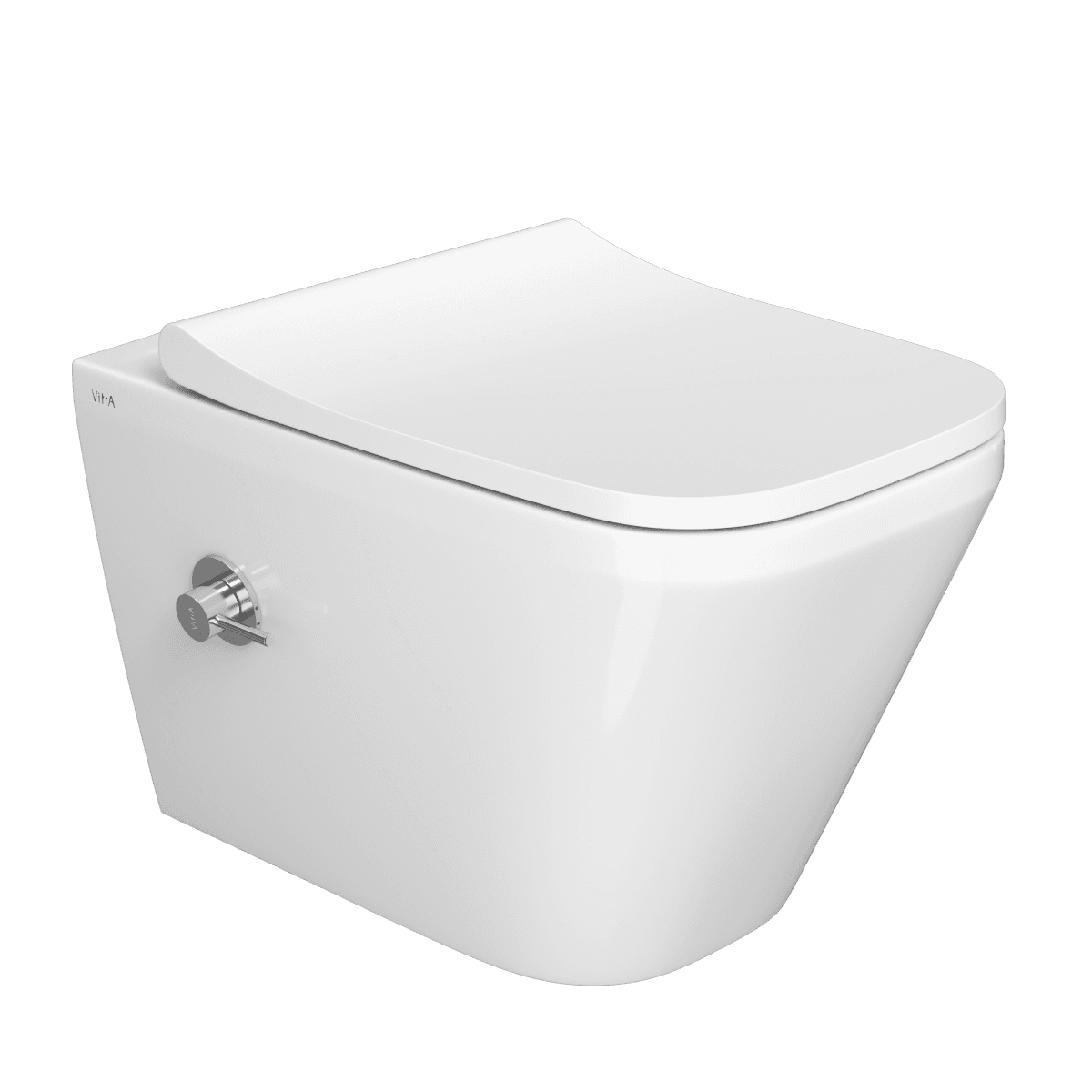 Подвесной унитаз VitrA Integra Square (Интегра Скуэр) 7082B003-7209 безободковый Rim-ex (Рим-экс) белый санитарный фарфор антибактериальное покрытие Hygiene (Хайджн)