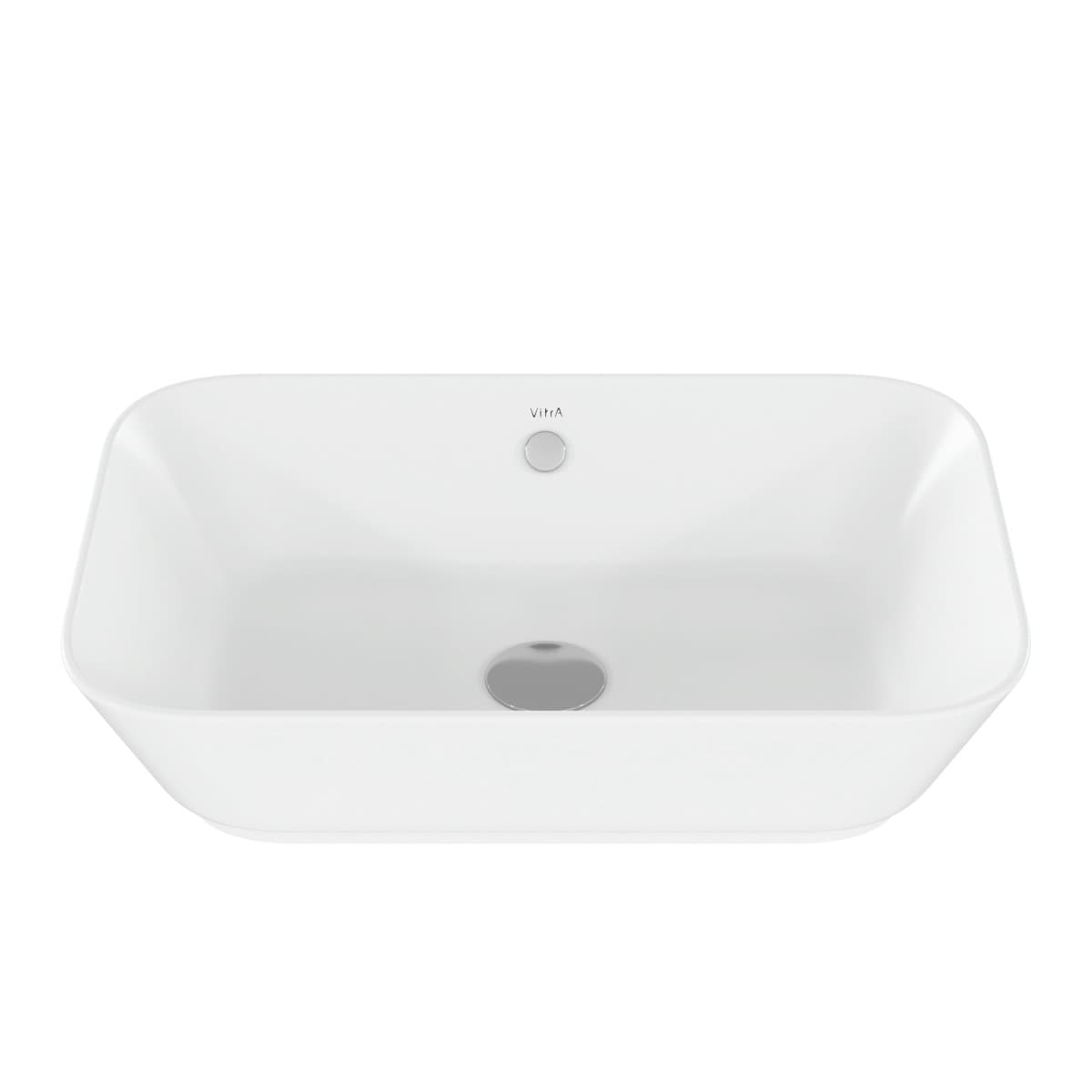 Раковина чаша VitrA Geo (Гео) 7425B003-0012 60 x 39 см накладная белая антибактериальное покрытие Hygiene (Хайджн)