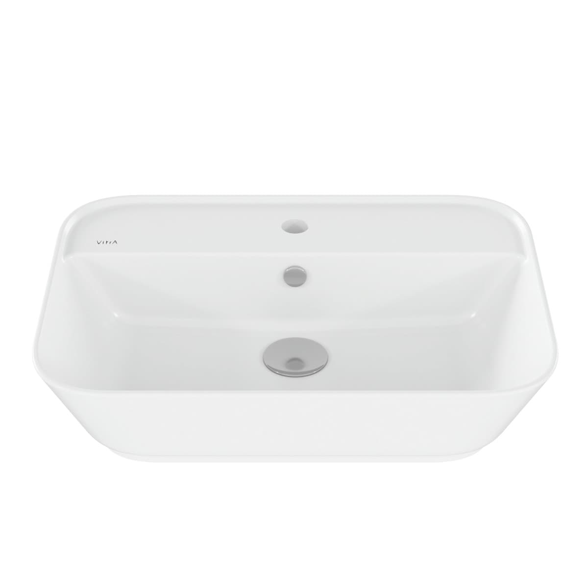 Раковина чаша VitrA Geo (Гео) 7426B003-0001 60 x 43 см накладная белая антибактериальное покрытие Hygiene (Хайджн)