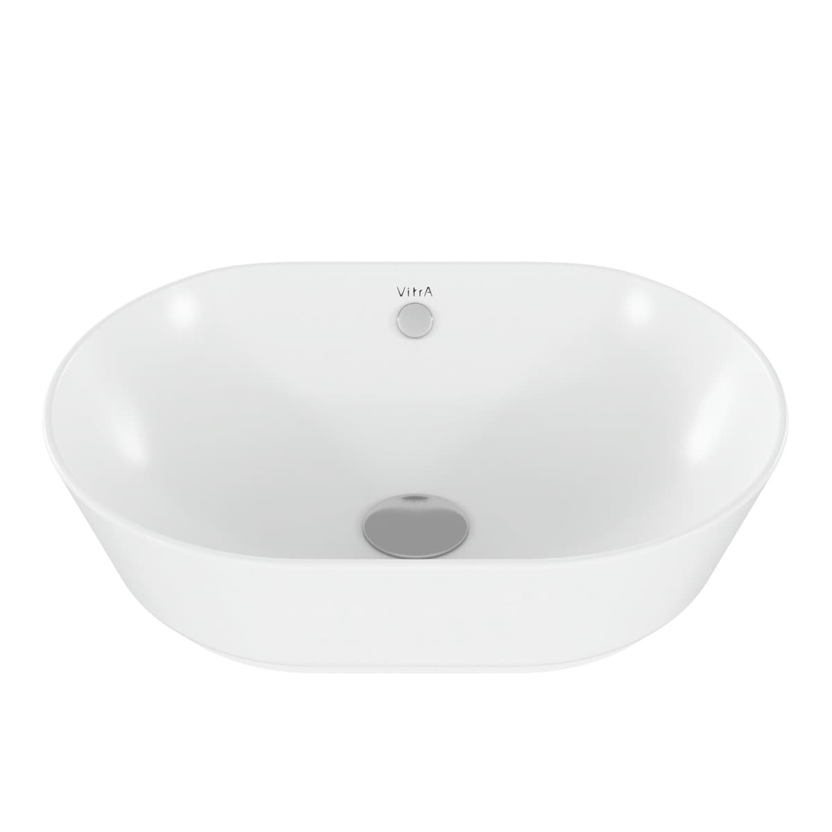 Раковина чаша VitrA Geo (Гео) 7427B003-0012 55 x 40 см накладная белая антибактериальное покрытие Hygiene (Хайджн)